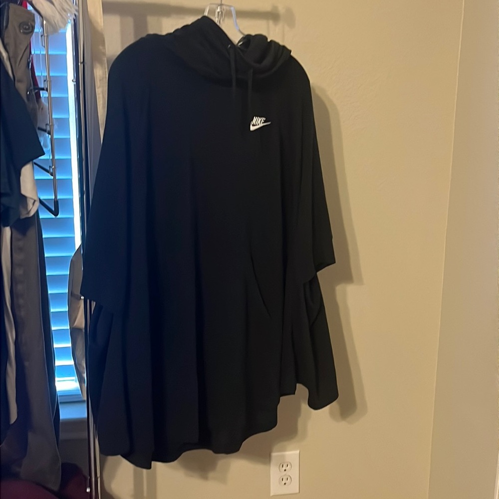 Black Nike short sleeve poncho